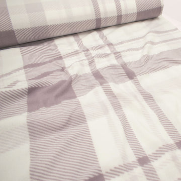 Light Purple Checks on White Printed Polar Fleece DSN #13