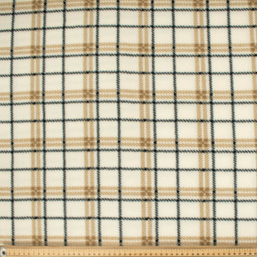 Beige & Black Checks on Cream Printed Polar Fleece DSN #3