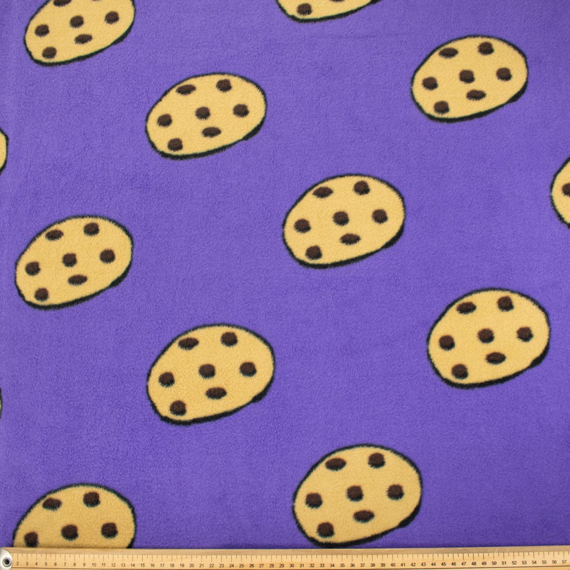 Chocolate Cookies on Purple Printed Polar Fleece DSN #52