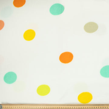 Multi Colour Big Dots on White Printed Polar Fleece DSN #6