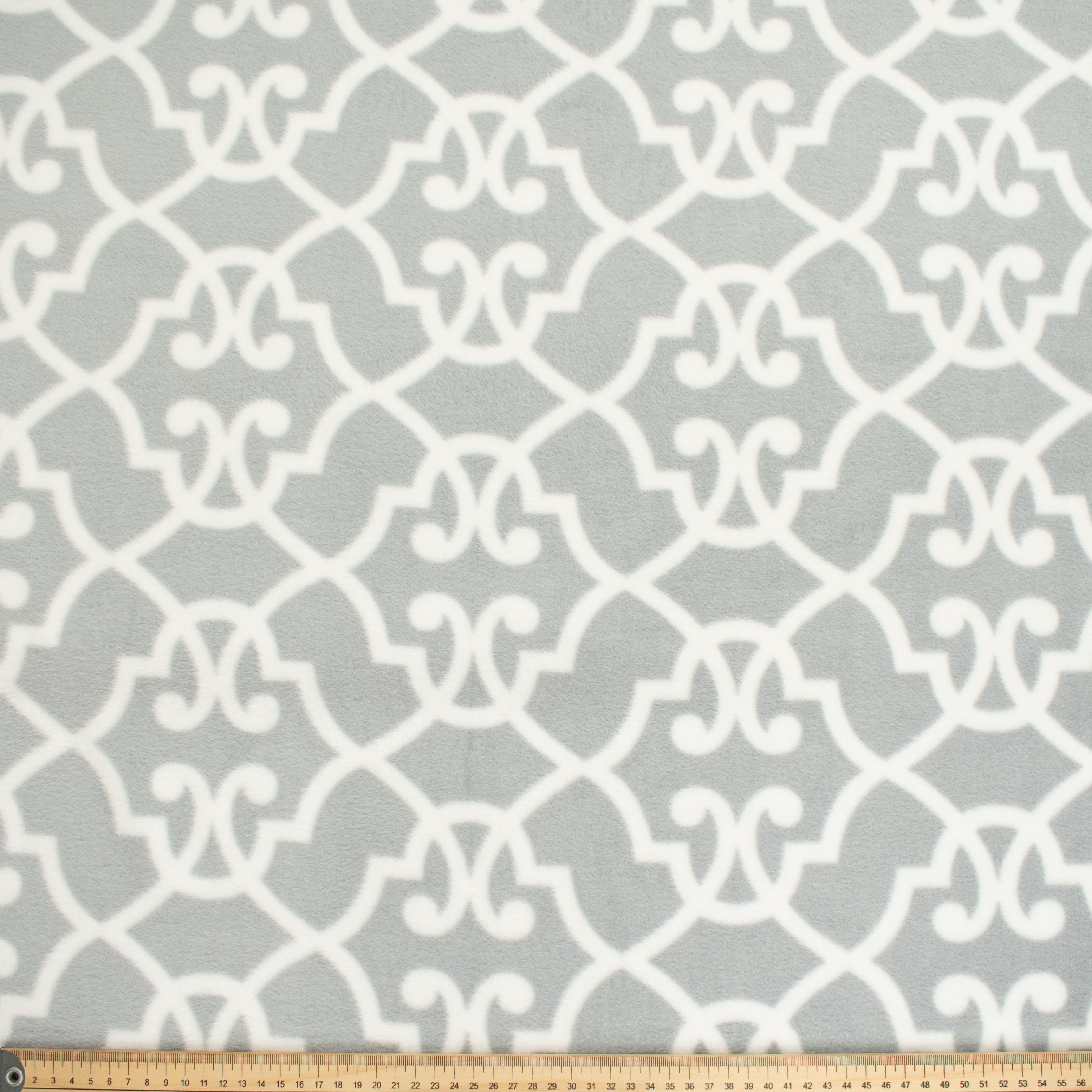 Geometry on Grey Printed Polar Fleece Design-A2
