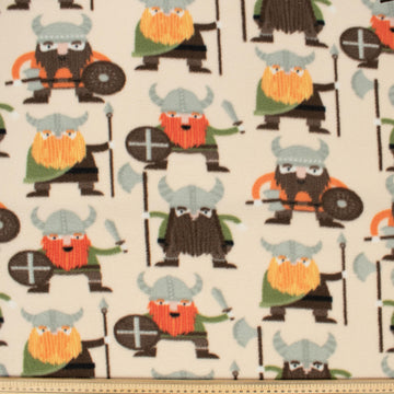 Vikings on Beige Printed Polar Fleece Design-NP69