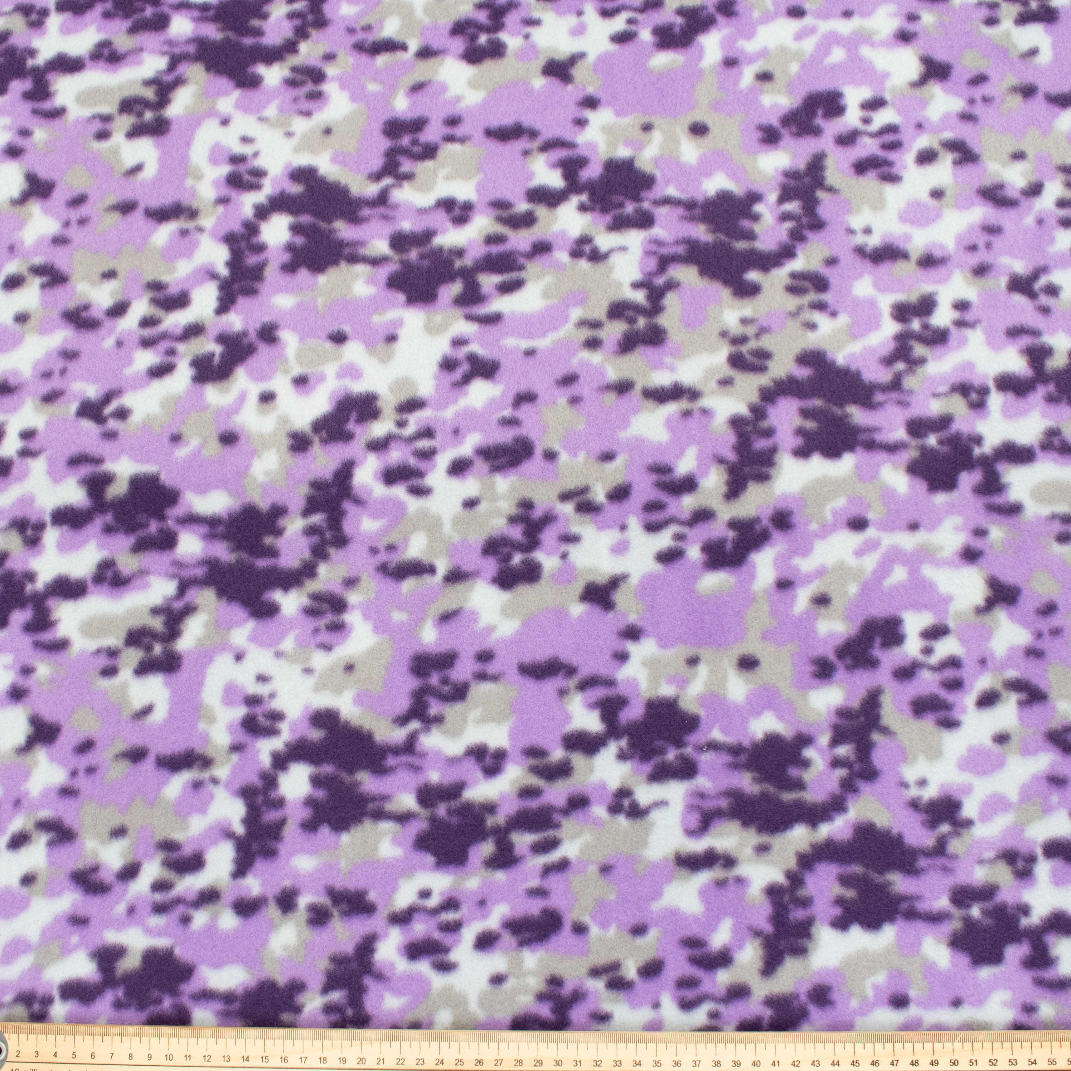 Purple & Grey Abstract Printed Polar Fleece Design-A39
