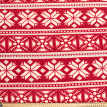 Geometry Stripes on Red Printed Polar Fleece Design-A9