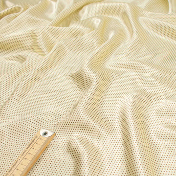Printed Satin Design-19 Brown Mini Dots on Cream