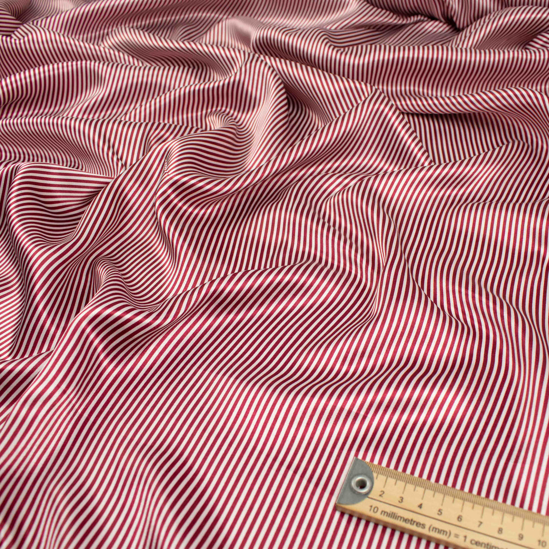 Printed Satin Design-23 Wine & Ivory Stripes