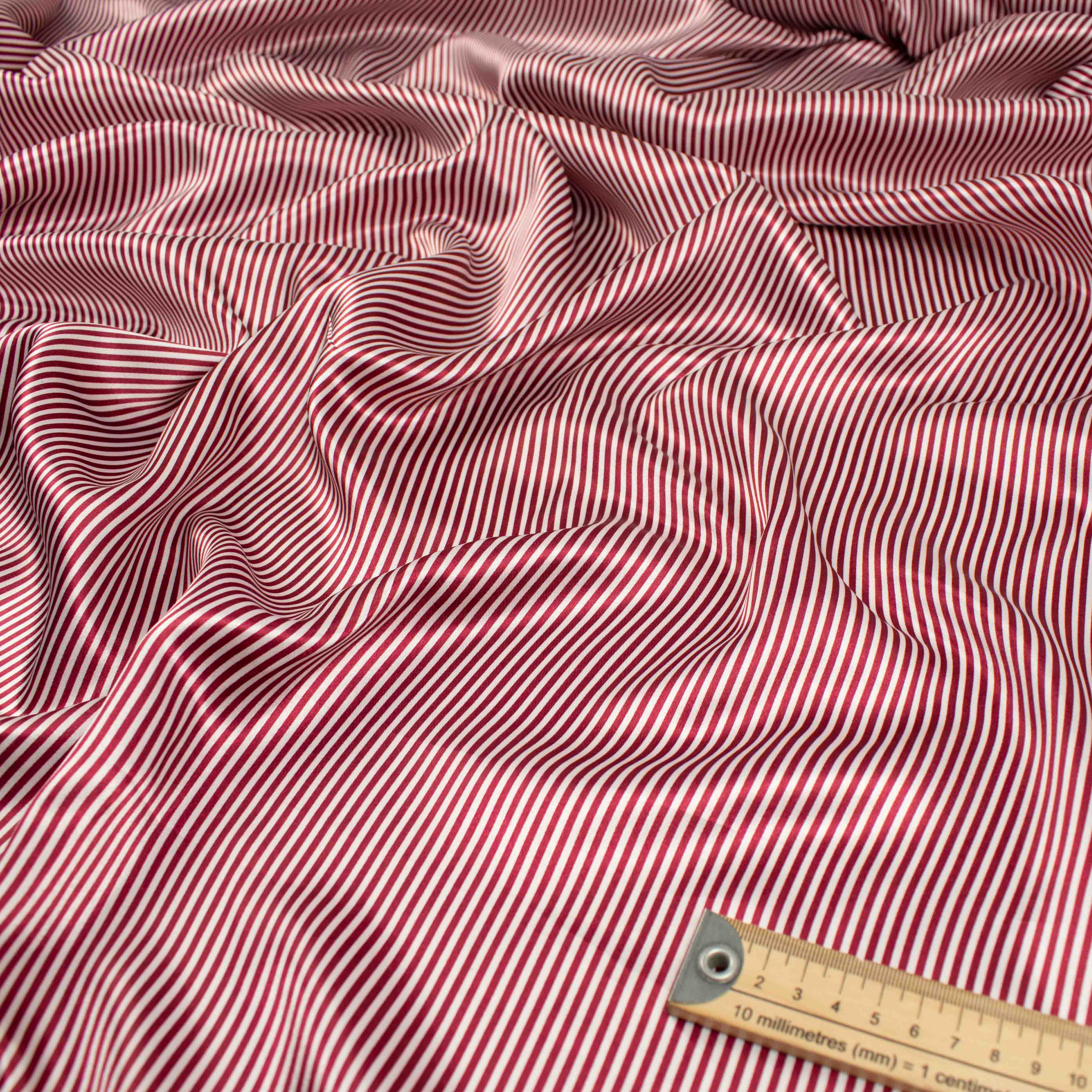 Printed Satin Design-23 Wine & Ivory Stripes