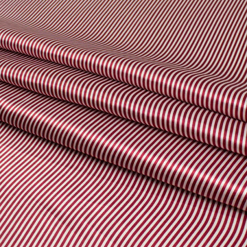 Printed Satin Design-23 Wine & Ivory Stripes