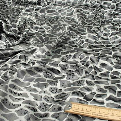 Printed Satin Design-33 Silver Leopard