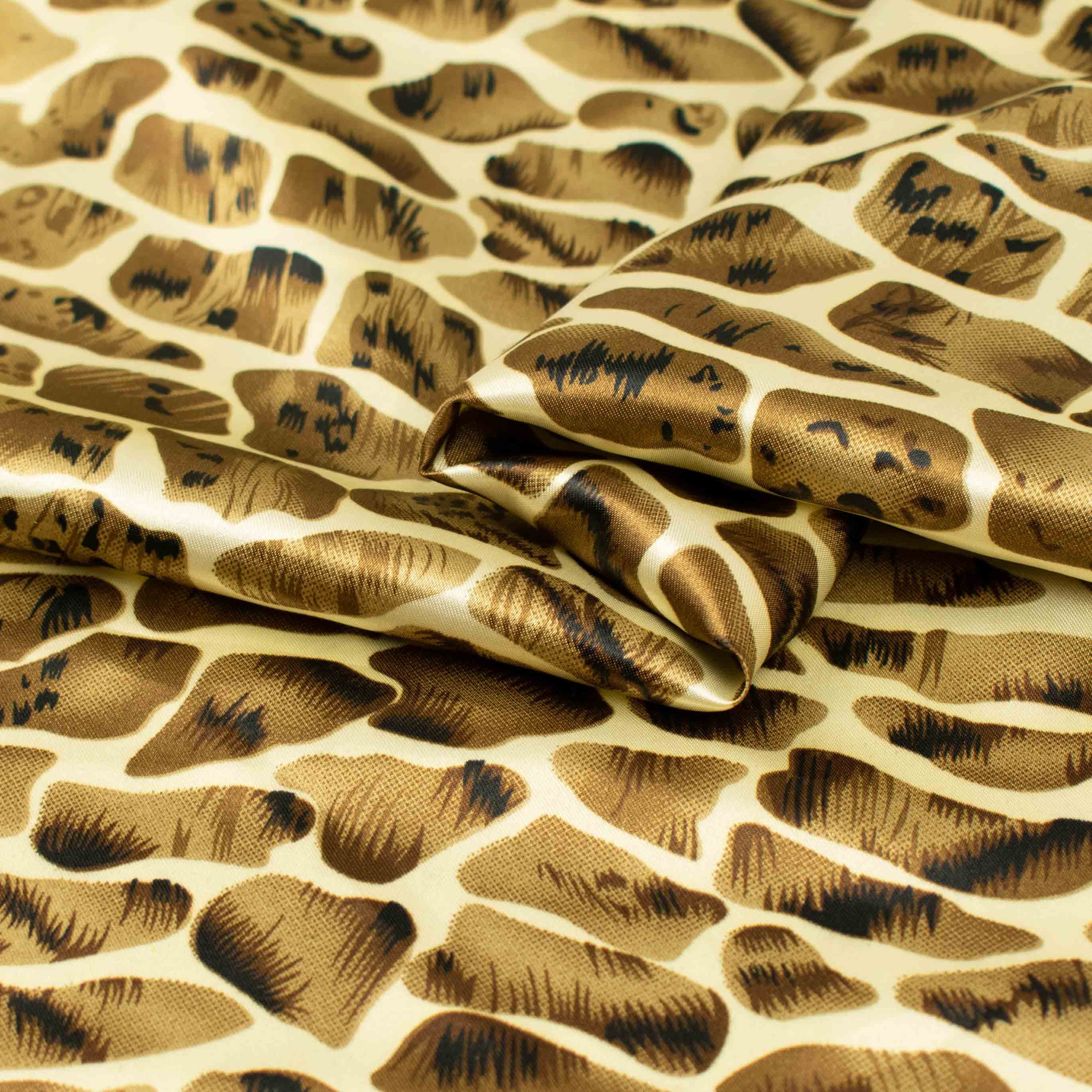 Printed Satin Design-34 Gold Leopard