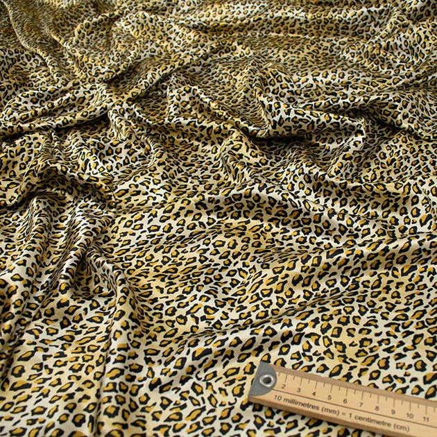 Printed Satin Design-37 Gold & Black Leopard