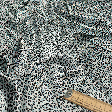Printed Satin Design-38 Silver & Black Leopard