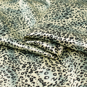Printed Satin Design-41 Silver & Black Leopard