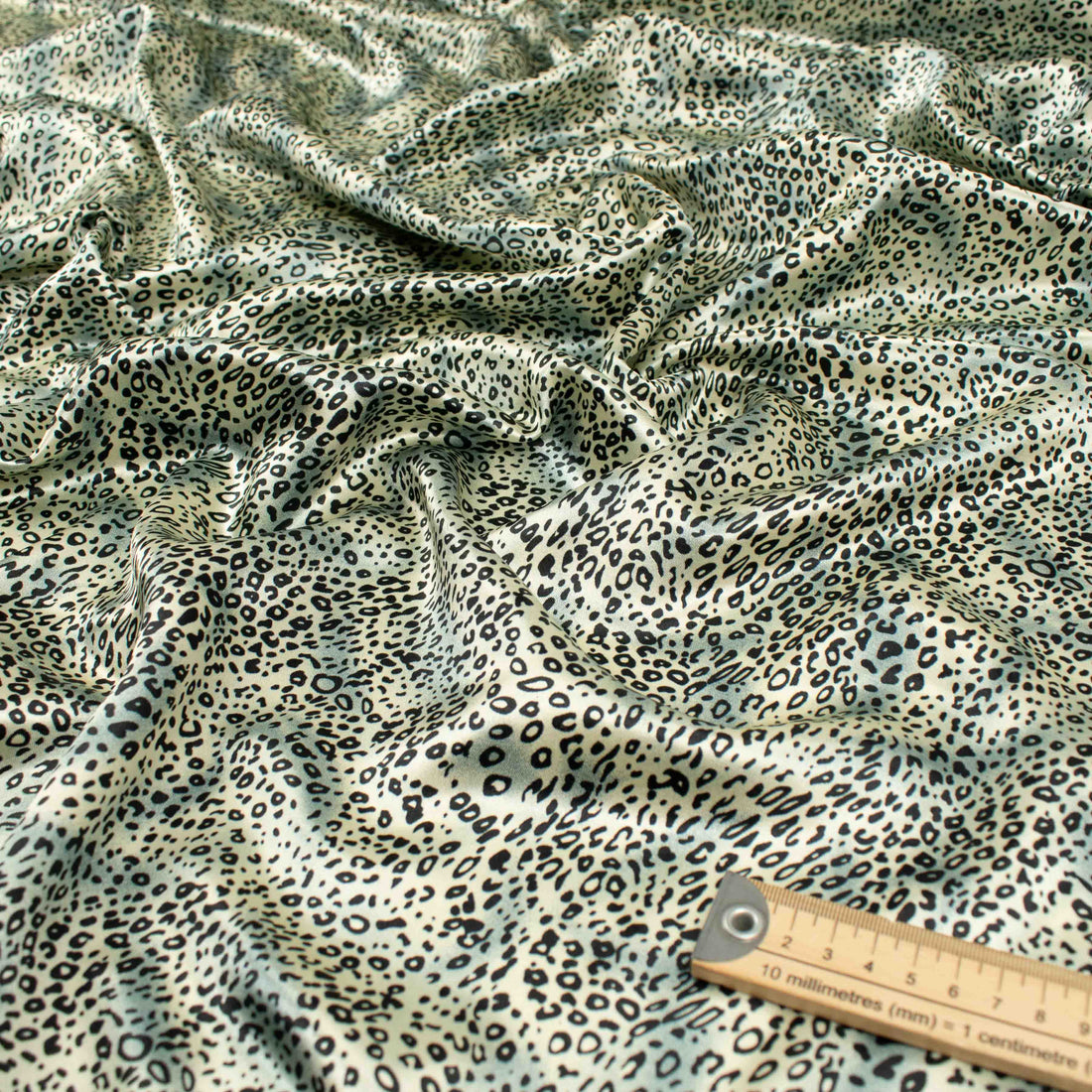 Printed Satin Design-41 Silver & Black Leopard