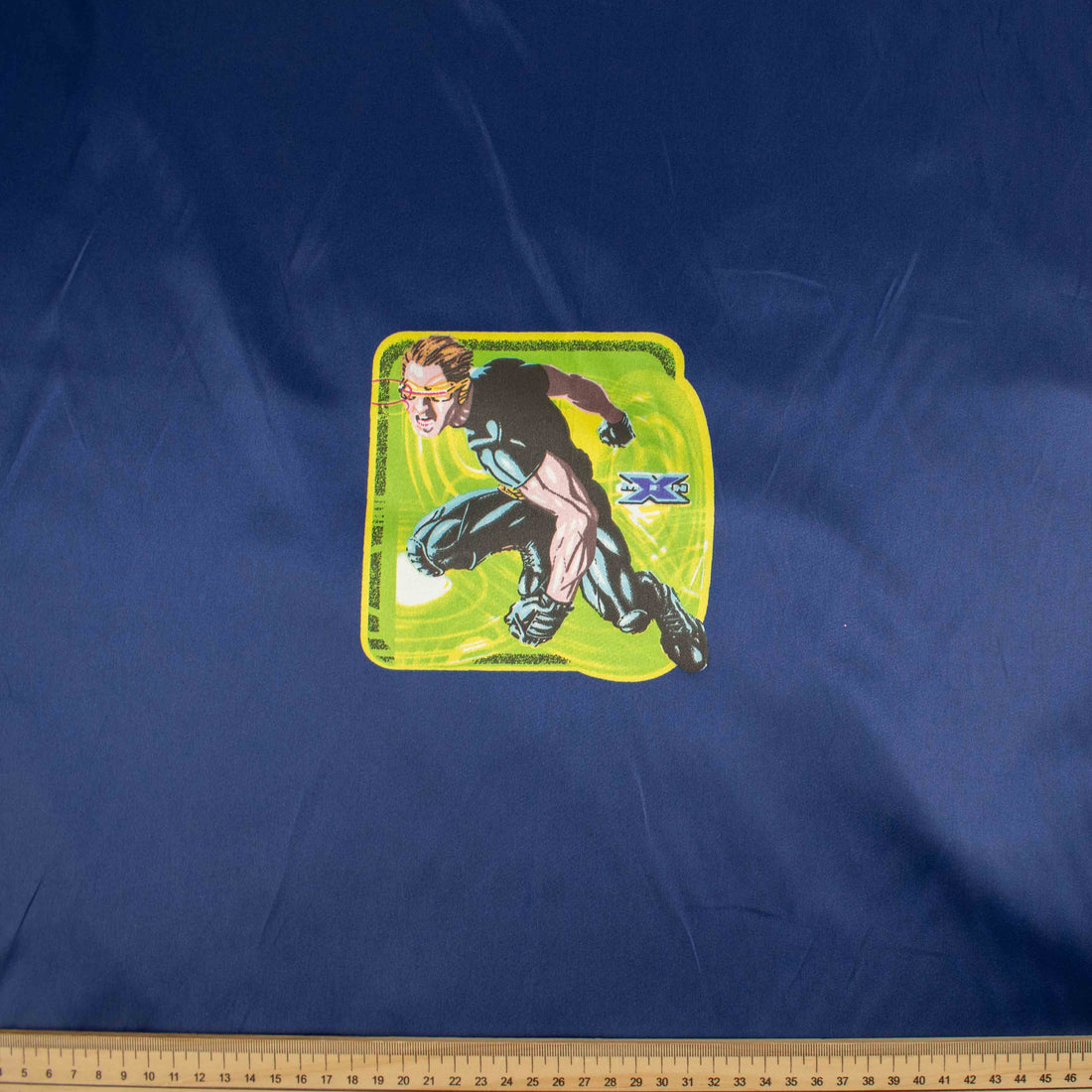 Printed Satin Design-49 Heroes on Navy