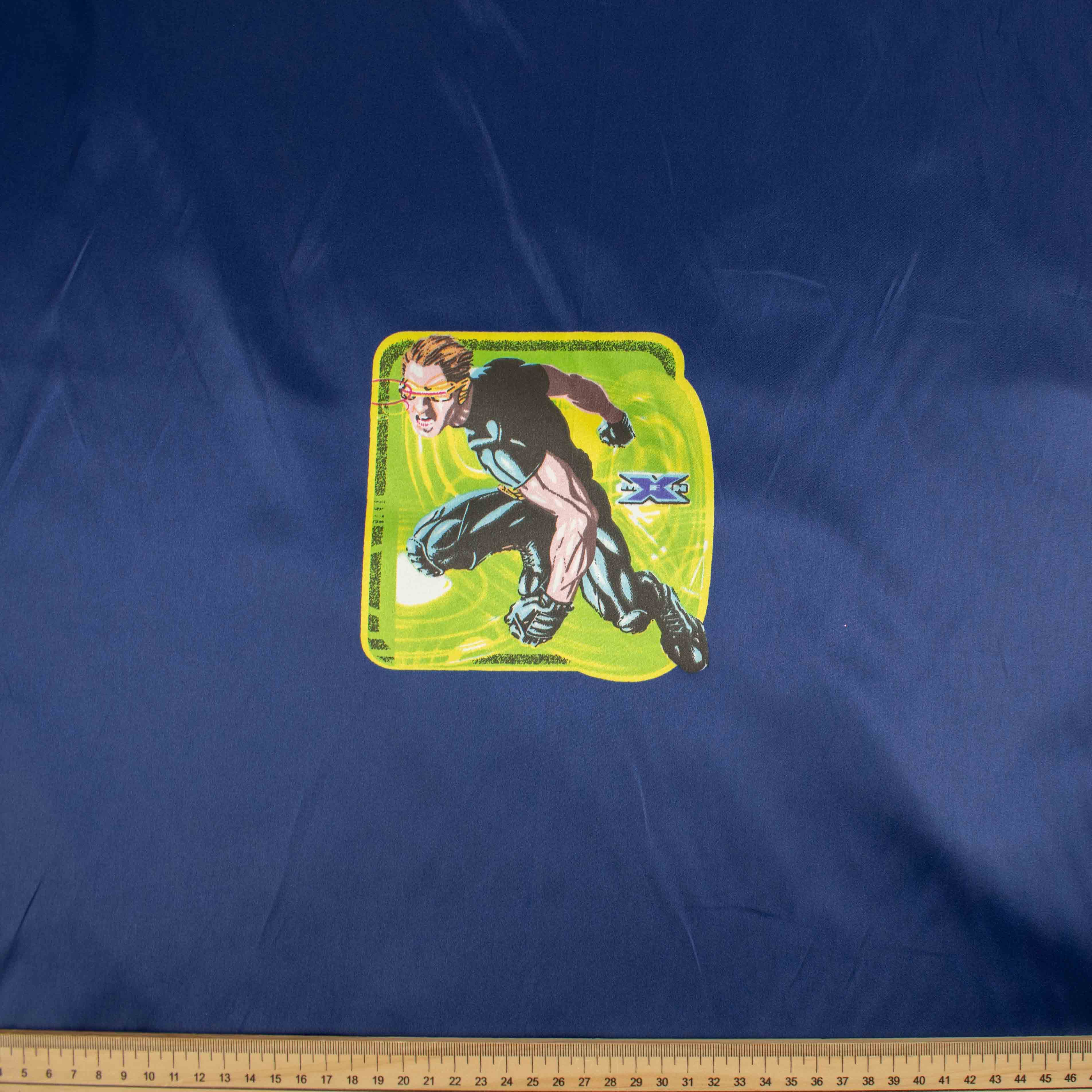 Printed Satin Design-49 Heroes on Navy