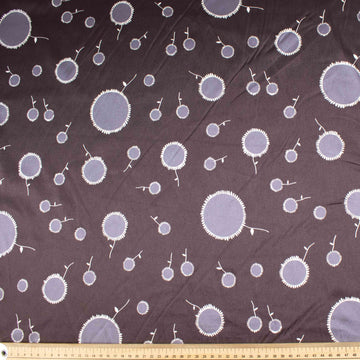 Printed Satin Design-8 Silver Grey Dots Dark Purple