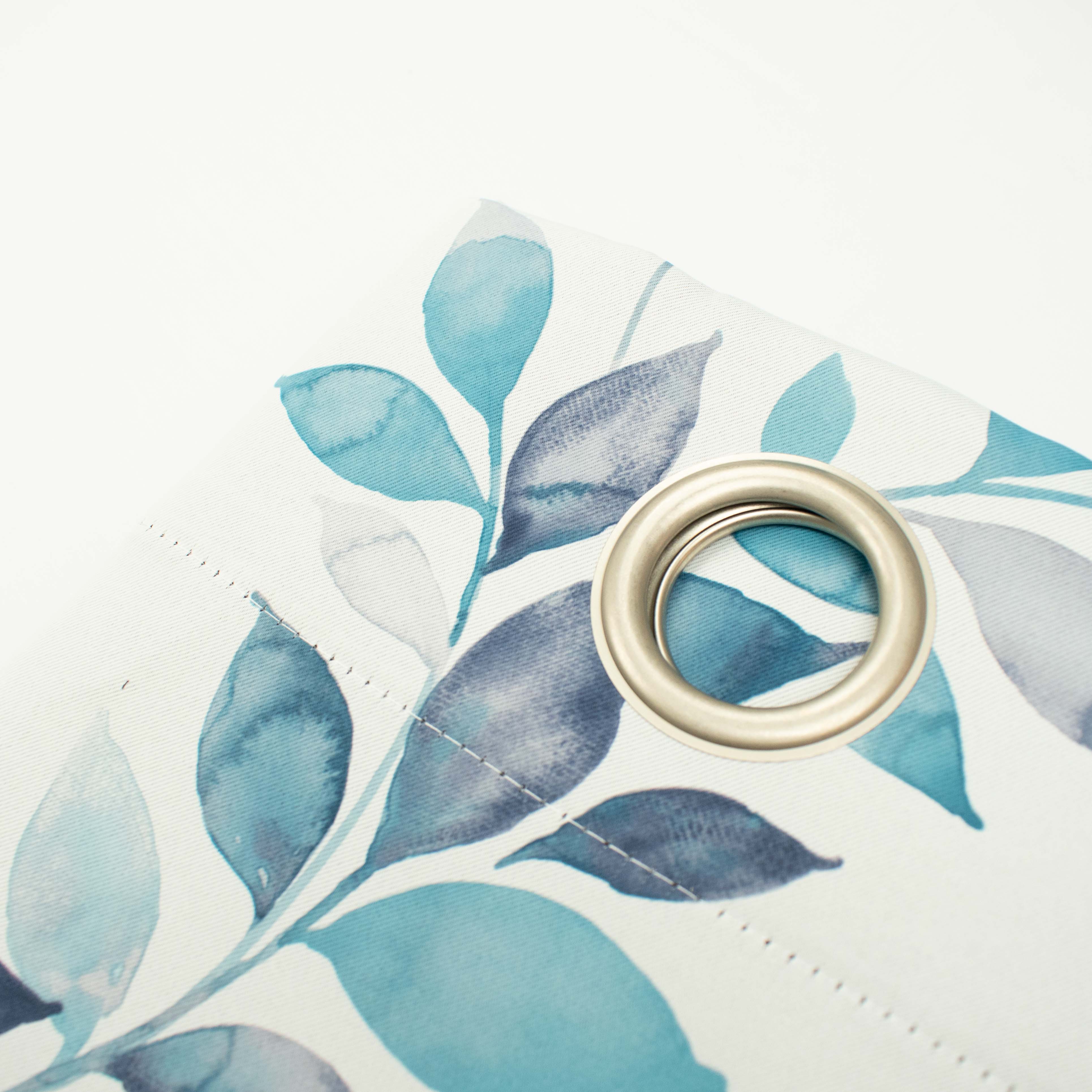 Printed Floral Triple Weave Blockout Ring Top Eyelet Curtains Design-Chloe