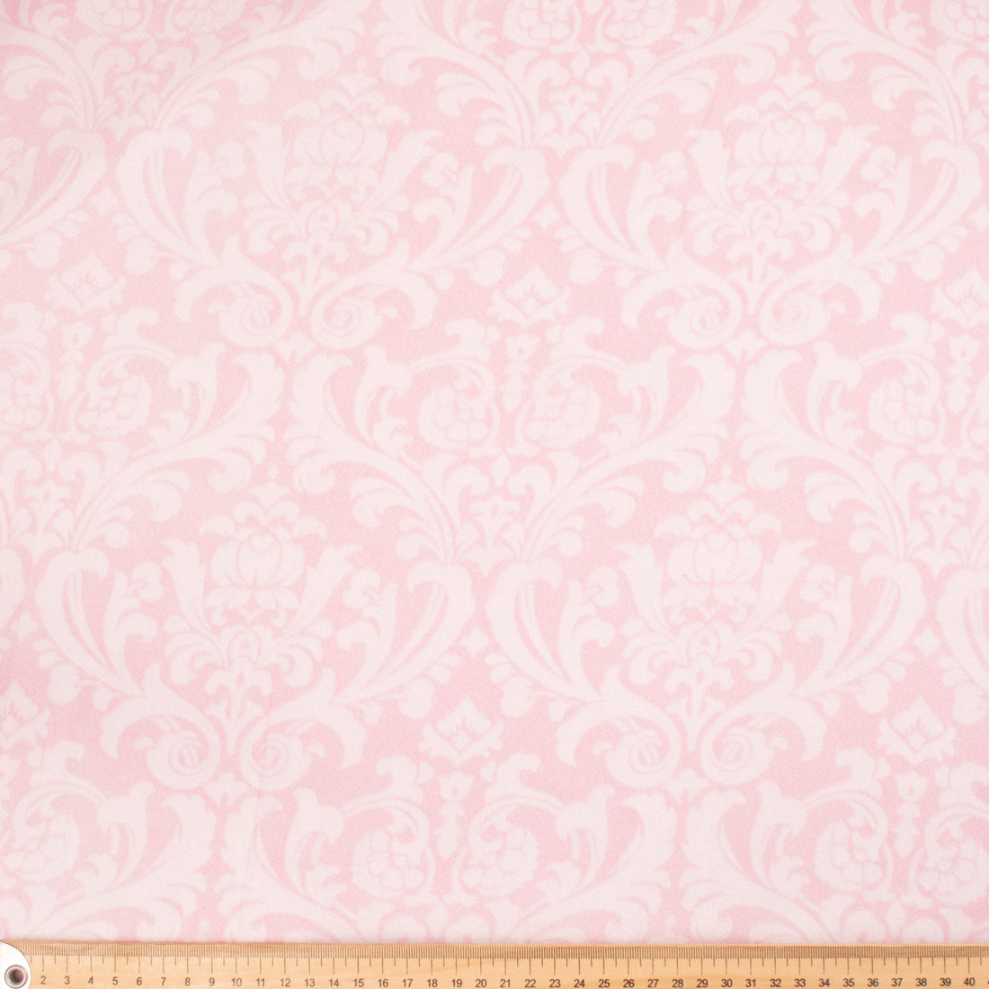 Printed Cotton Voile Design-57 White Baroque Flowers on Pink