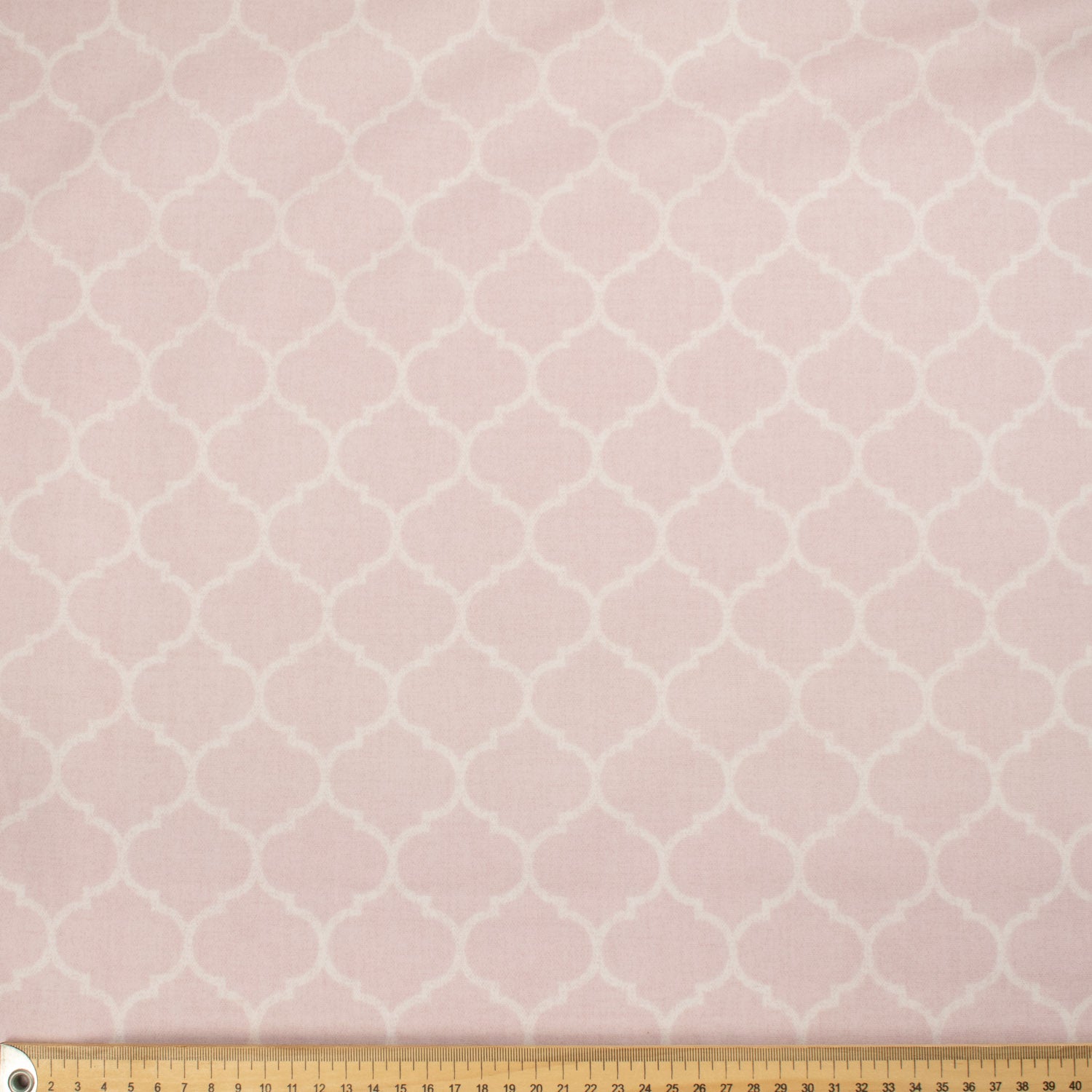 Japanese Printed Cotton Design-16 White Geometric on Dusty Pink
