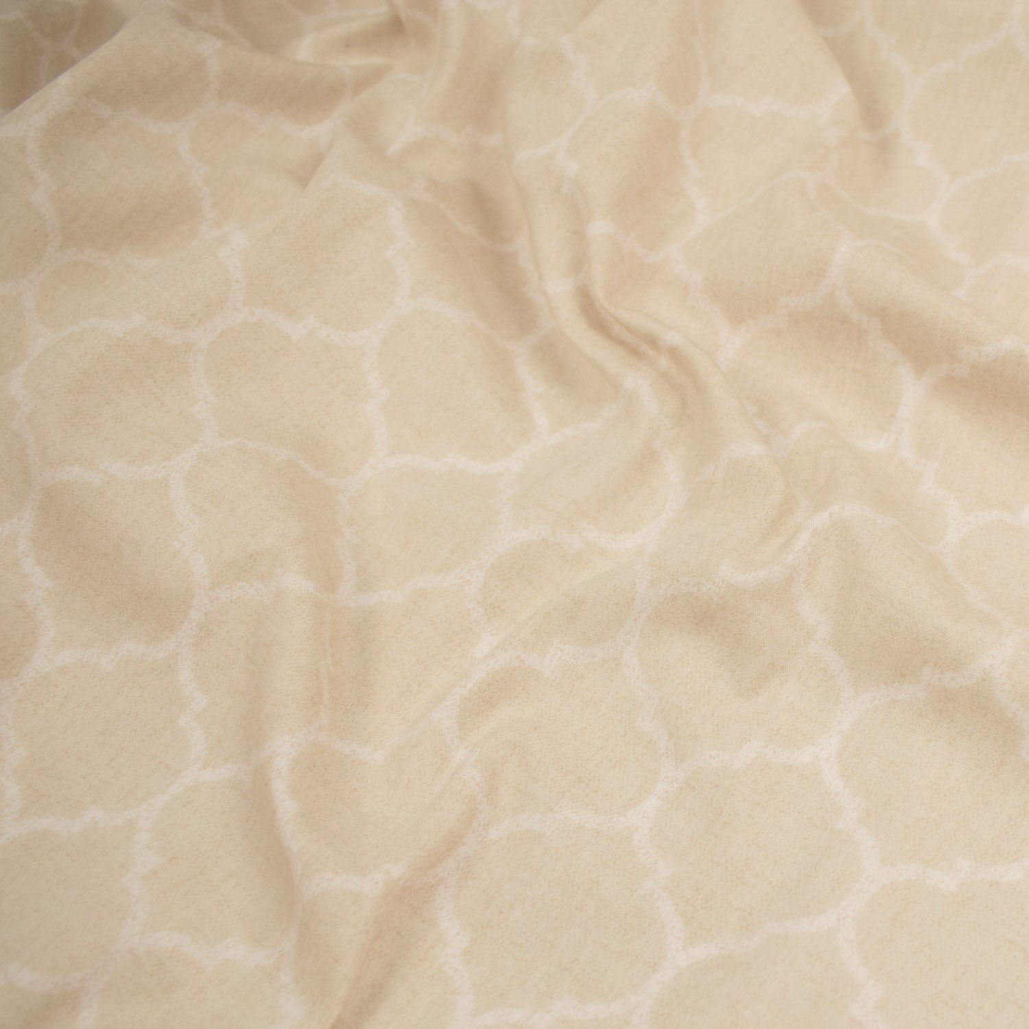 Japanese Printed Cotton Design-17 Ivory Geometric on Beige