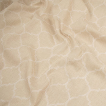 Japanese Printed Cotton Design-17 Ivory Geometric on Beige