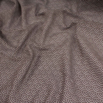 Printed Cotton Voile Design-5 Traditional Japanese Wave (Seigaiha) Pattern - Cocoa