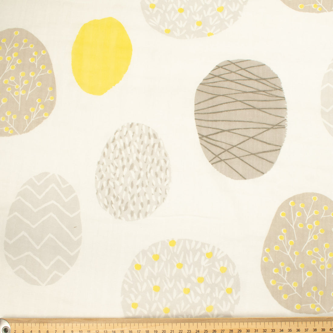 Printed Cotton Voile Design-24 Egg-Shell Painting on Ivory