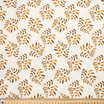 Provence Collection #07 Yellow Leaves & Micro Dot on White Cotton Prints