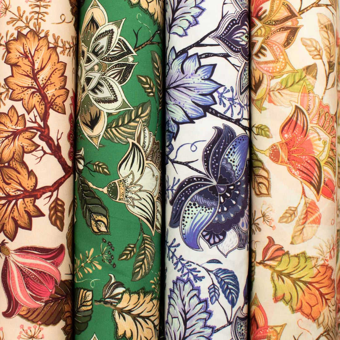 Provence Collection #09 Red Big Flower on Cream Cotton Prints