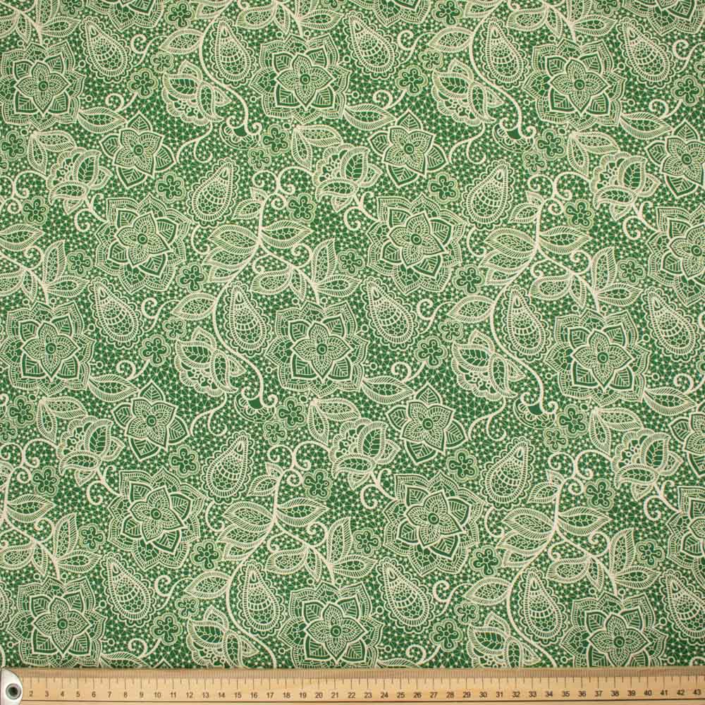 Provence Collection #19 Floral Lace on Green Cotton Prints