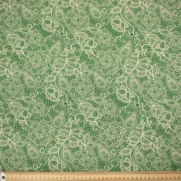 Provence Collection #19 Floral Lace on Green Cotton Prints