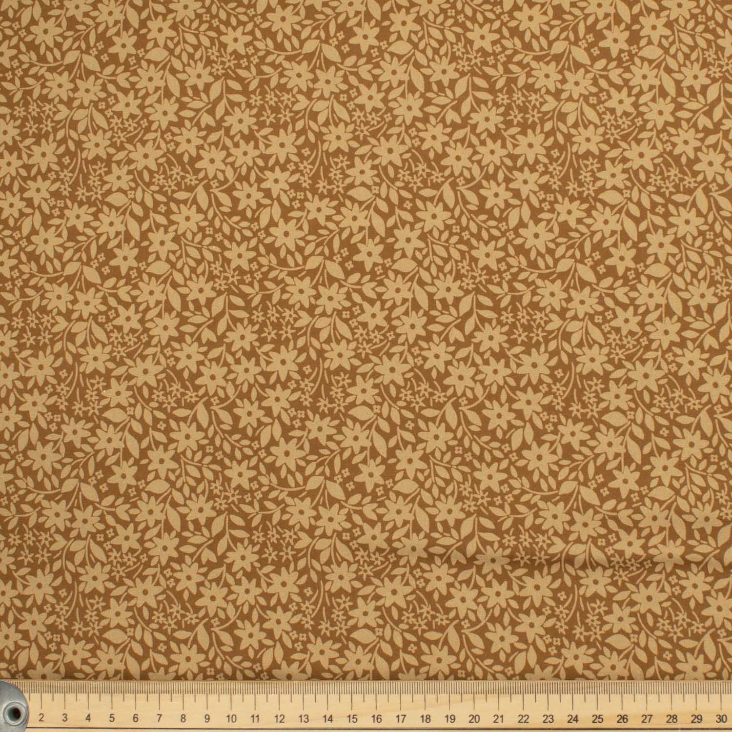 Provence Collection #04 Small Floral Vines on Light Brown Cotton Prints