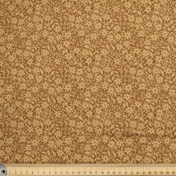 Provence Collection #04 Small Floral Vines on Light Brown Cotton Prints