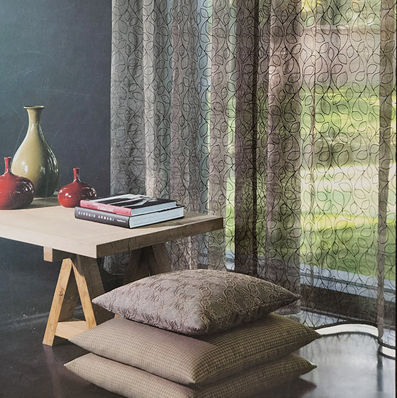 Quadrille by Zepel - Curtaining/Upholstery Leaf Vines Embroidered Sheer