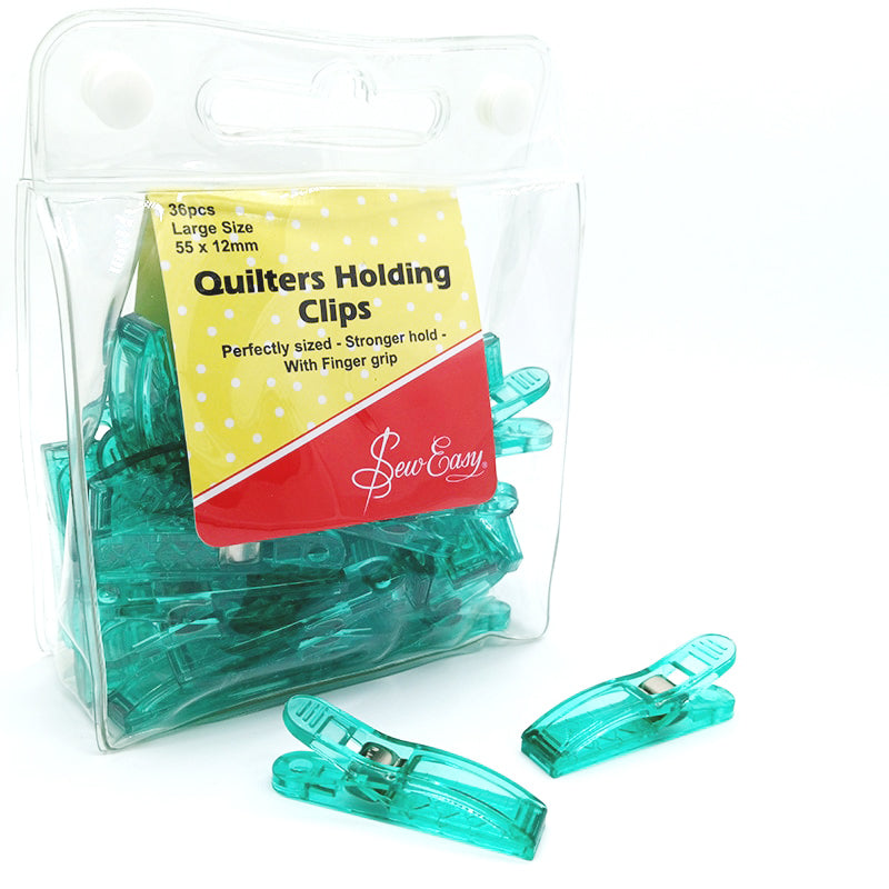 Quilter's Holding Clips (Large) 55 x 12mm - 36 pcs Clips in hang sell pack