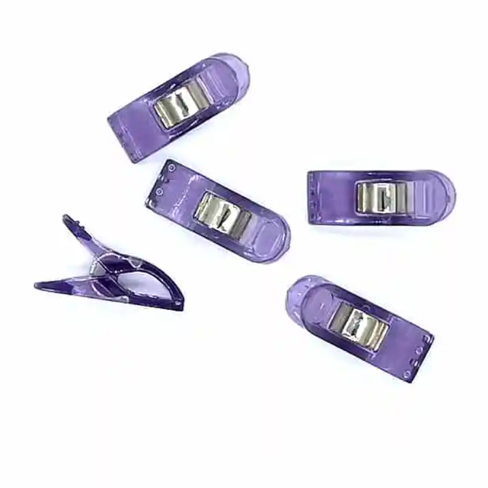 Quilter's Holding Clips 22 x 10mm 45 pcs - Purple Clips in hang sell pack