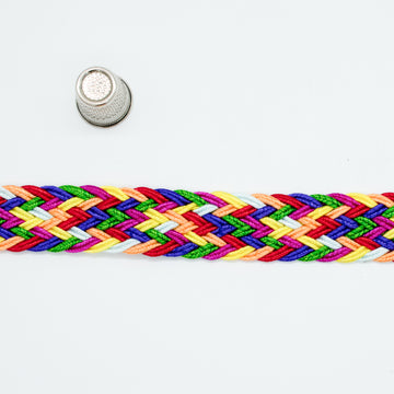 Rainbow Plaited Braid Trim