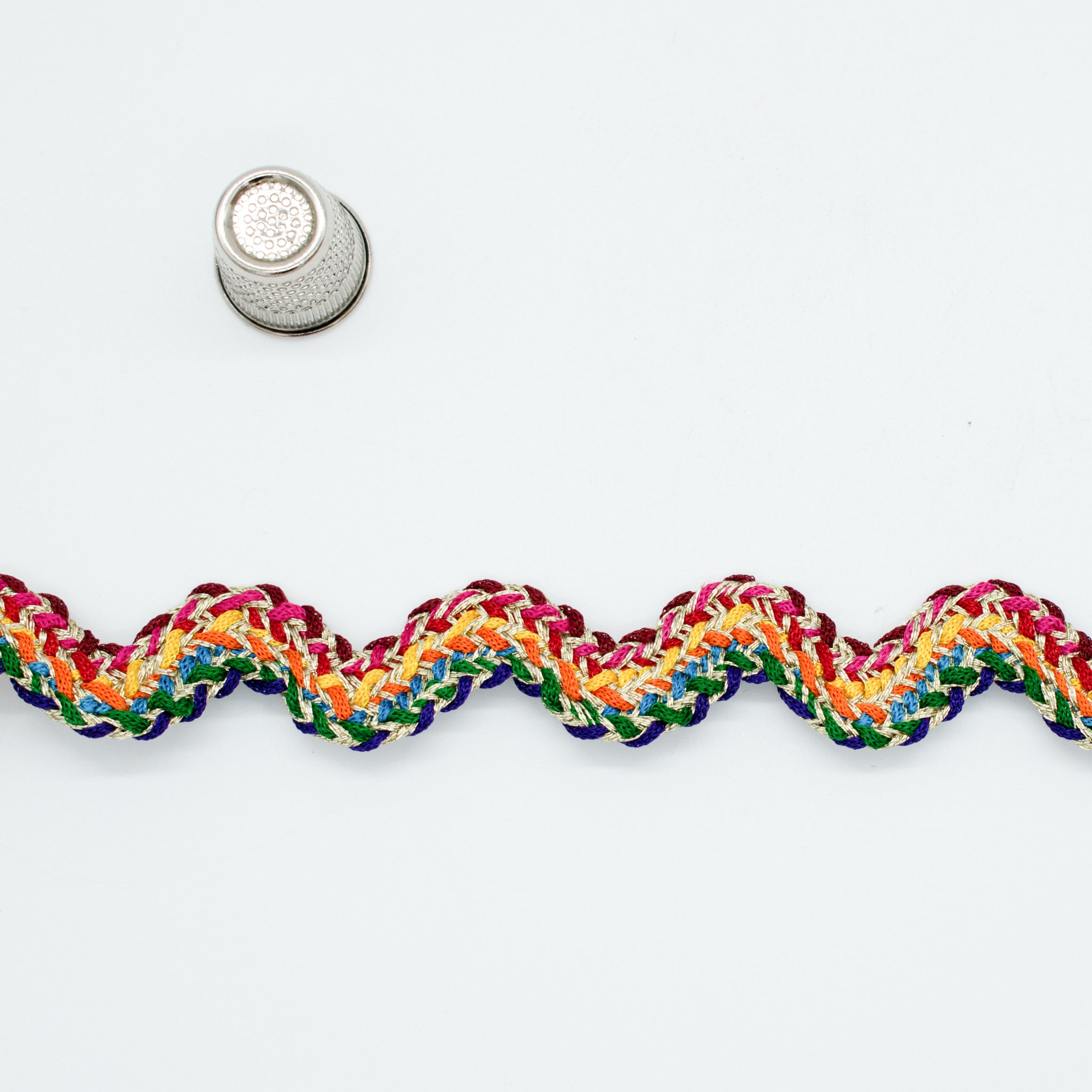 Rainbow/Multi Metallic Ric Rac Trim