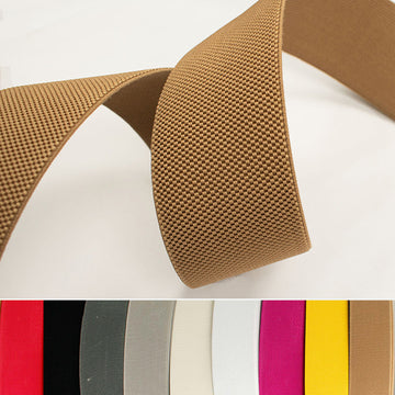 Coloured High Density Ribbed Non Roll Elastic 6cm