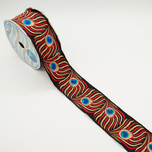 Embroidered Fancy Jacquard Ribbon-5cm