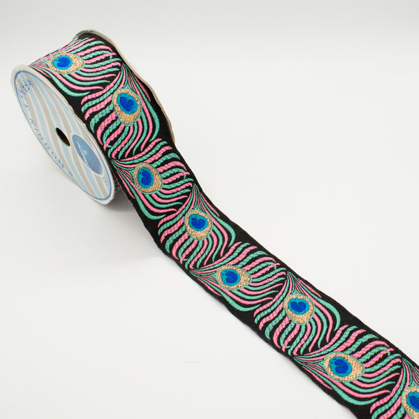 Embroidered Fancy Jacquard Ribbon-5cm