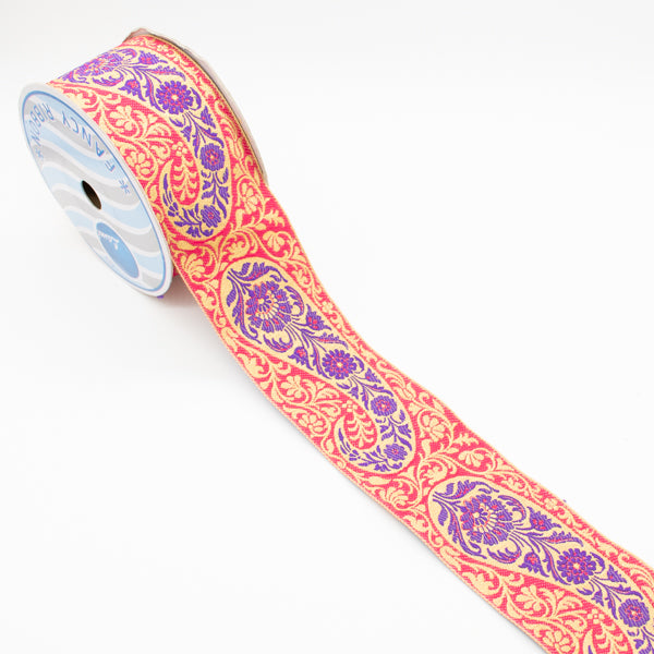 Embroidered Fancy Jacquard Ribbon-5cm
