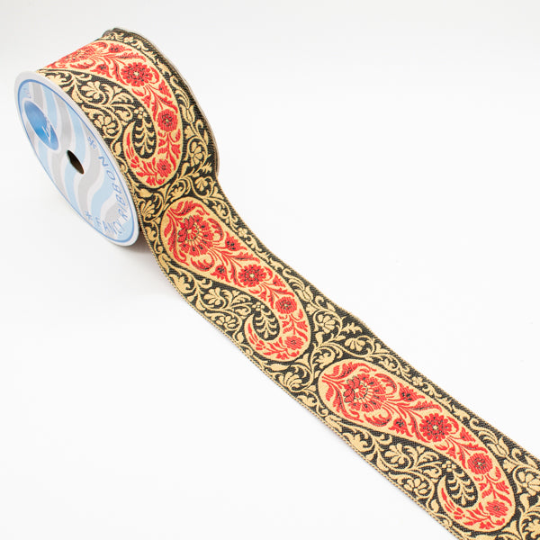 Embroidered Fancy Jacquard Ribbon-5cm