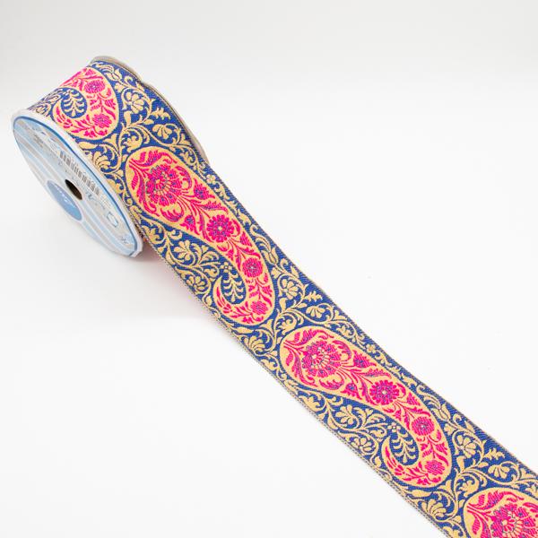 Embroidered Fancy Jacquard Ribbon-5cm