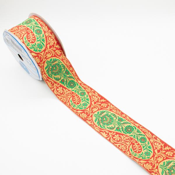 Embroidered Fancy Jacquard Ribbon-5cm