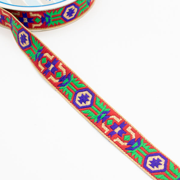 Embroidered Fancy Jacquard Ribbon-2cm