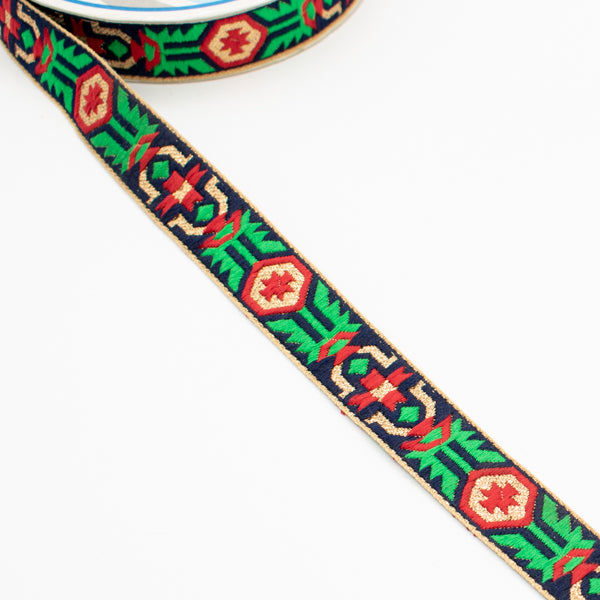 Embroidered Fancy Jacquard Ribbon-2cm