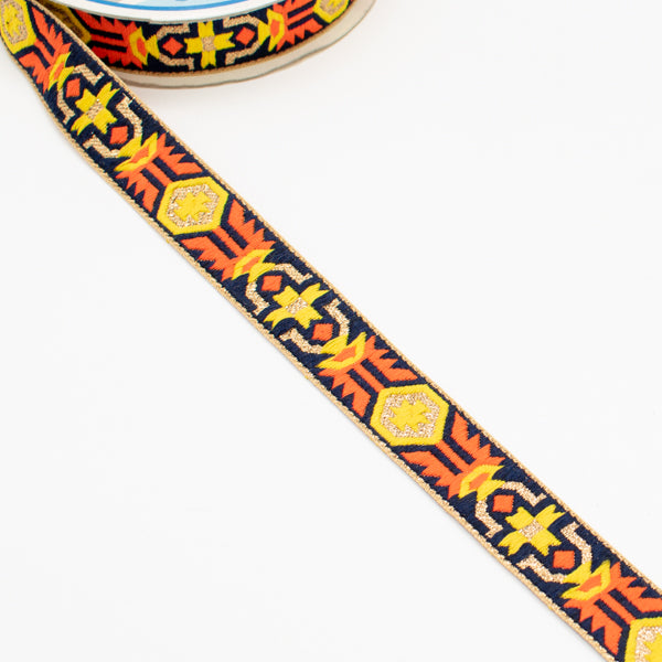 Embroidered Fancy Jacquard Ribbon-2cm