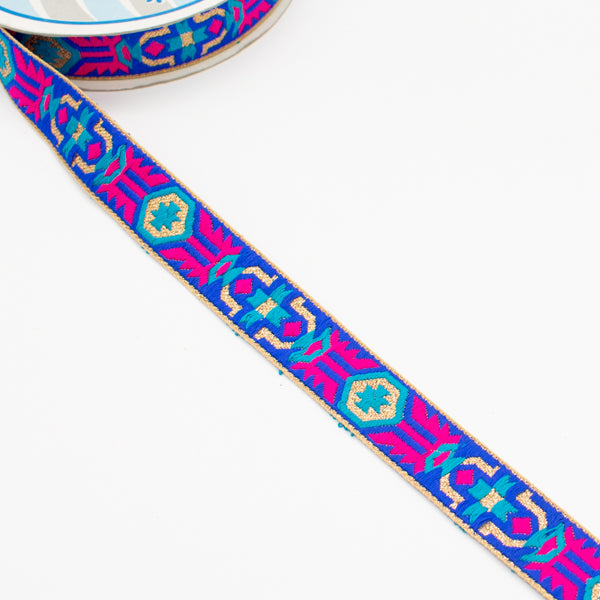 Embroidered Fancy Jacquard Ribbon-2cm